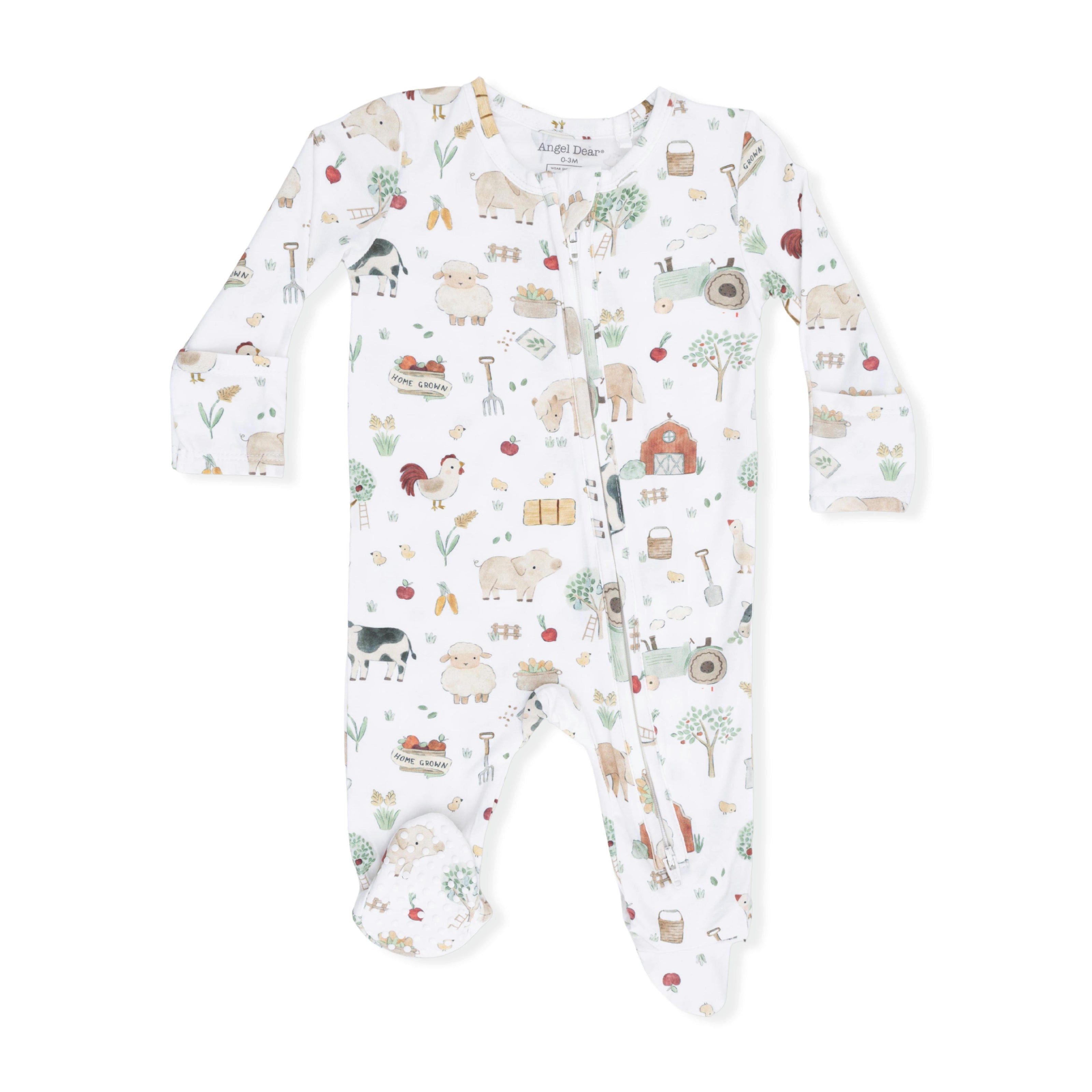 Cute Farm Animals Uni - 2 Way Zipper Footie