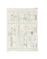 Blanket PEANUTS BASEBALL Comic Strip Cotton Black / White 4.25 x 6.5ft