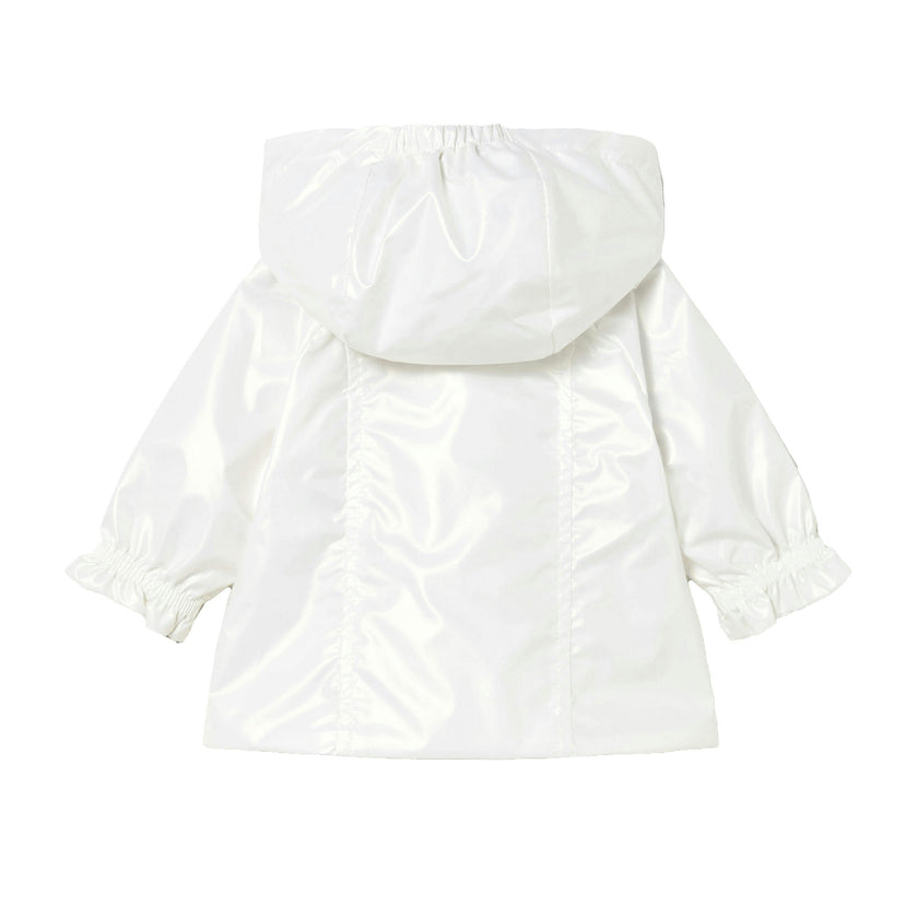 White Hooded Glossy Jacket