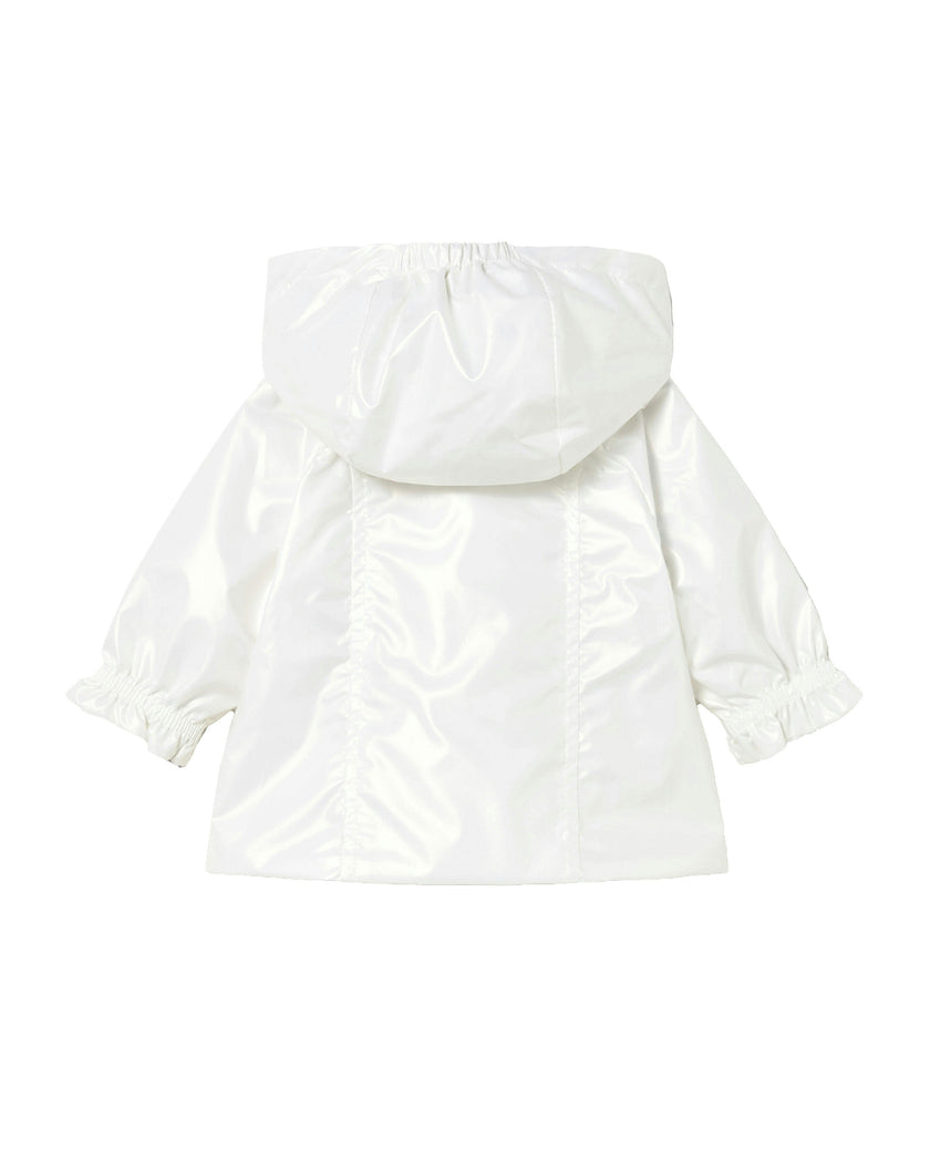 White Hooded Glossy Jacket