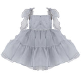 Light Aureline Gray Ruffled Party Dress