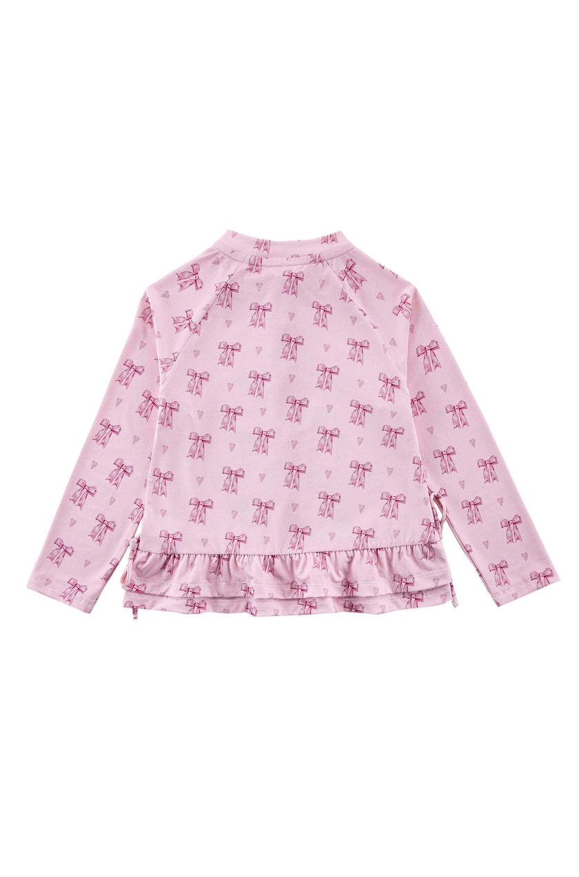 Raya UPF 50+ Ruffled Zip Up Sun Protection Jacket, Lovely Bow