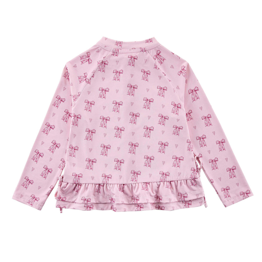 Raya UPF 50+ Ruffled Zip Up Sun Protection Jacket, Lovely Bow