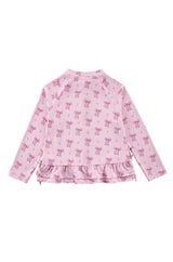 Raya UPF 50+ Ruffled Zip Up Sun Protection Jacket, Lovely Bow