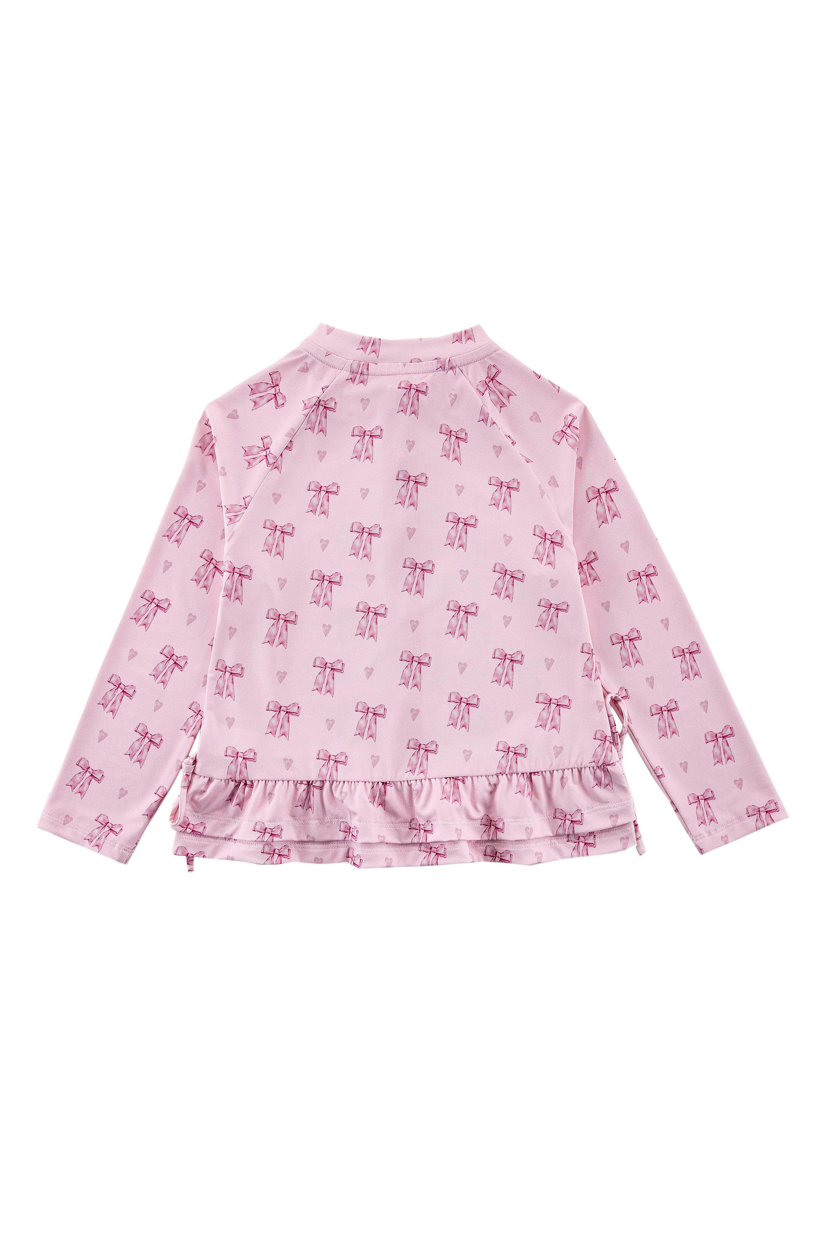 Raya UPF 50+ Ruffled Zip Up Sun Protection Jacket, Lovely Bow