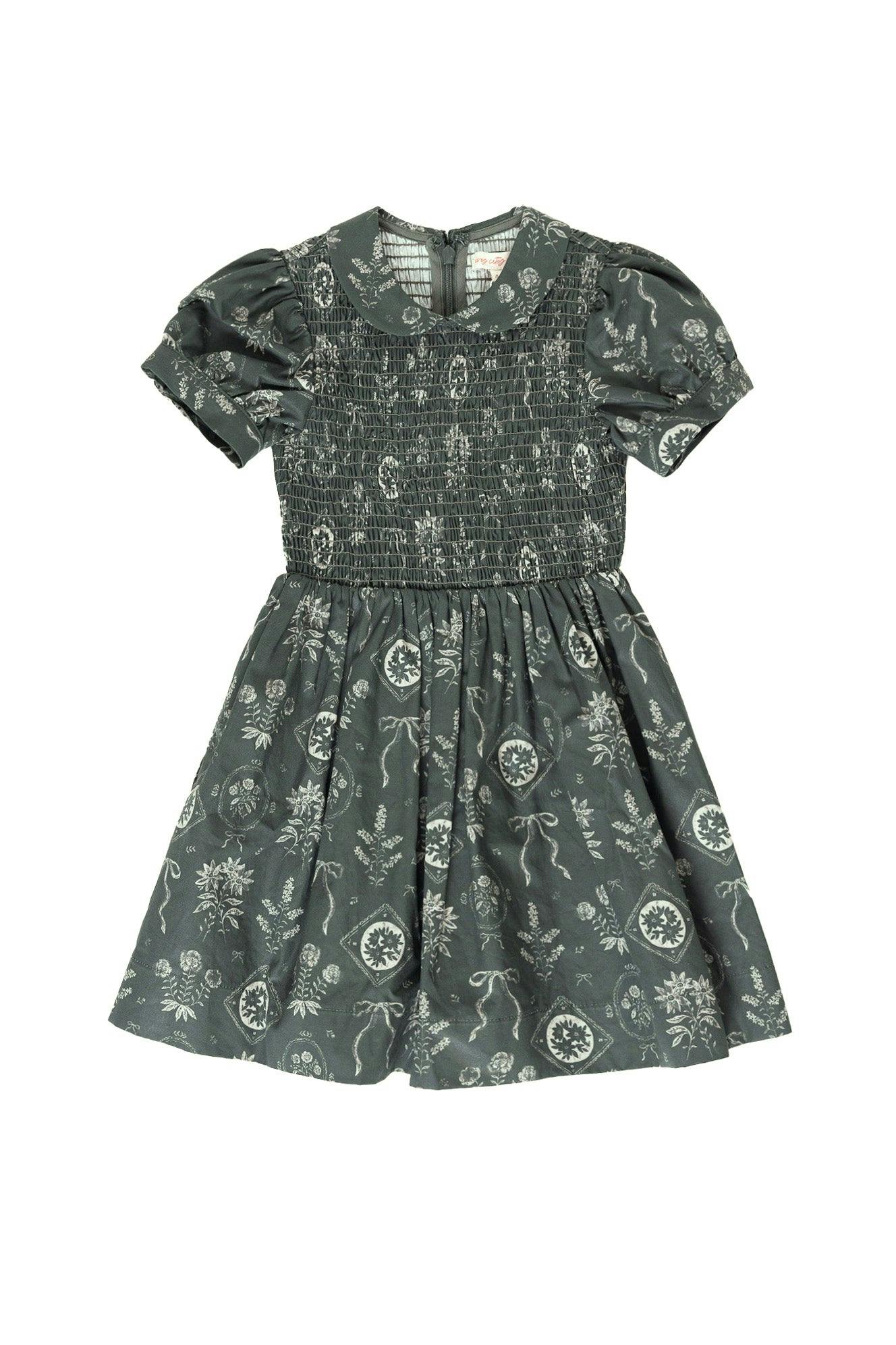 Mini Keegan Dress in Green Vintage Bouquet
