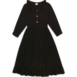 Women's Brigitte Cotton Ruffle Neck High Waist Shirt Dress, Blue