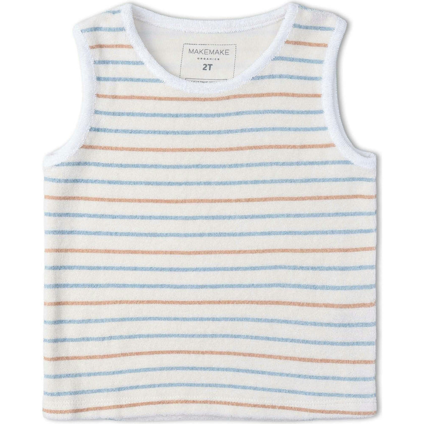 Organic Sleeveless Tee & Shorts Set - Cabana Stripes