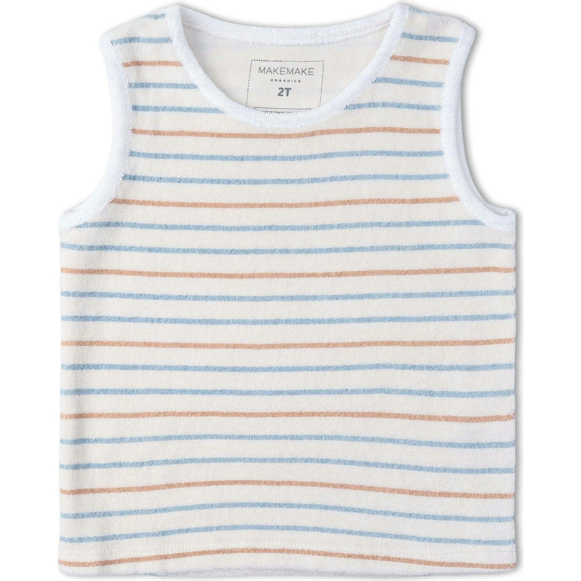 Organic Sleeveless Tee & Shorts Set - Cabana Stripes