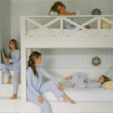Women's Powder Blue Stripe Pima Pajamas Set