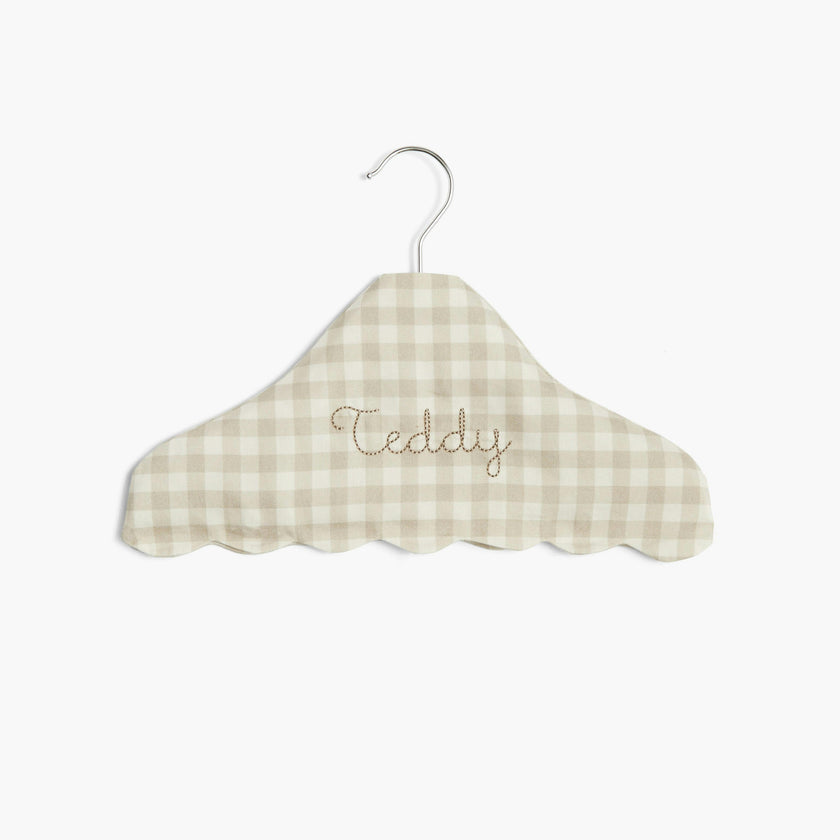 Children's Picnic Gingham Wooden Hanger