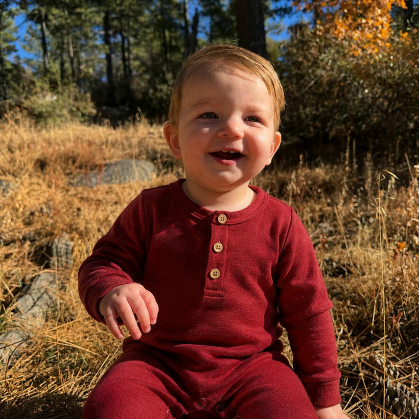 MASON Red Henley Romper