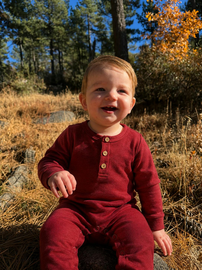 MASON Red Henley Romper