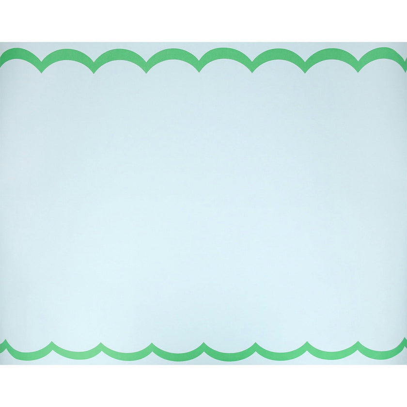 Scalloped Edge Blue Green Table Runner