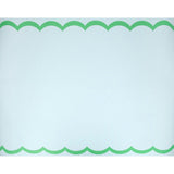 Scalloped Edge Blue Green Table Runner
