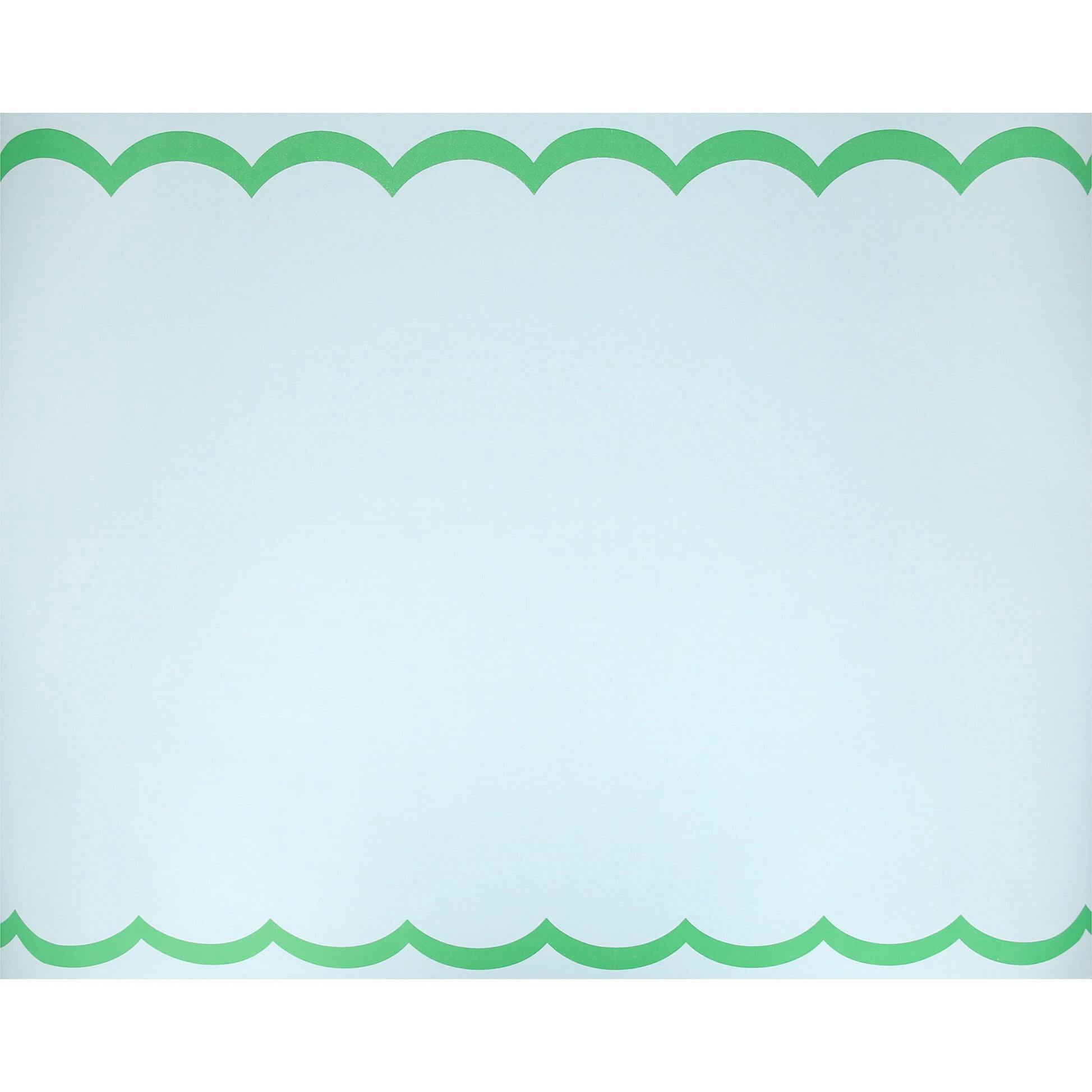 Scalloped Edge Blue Green Table Runner