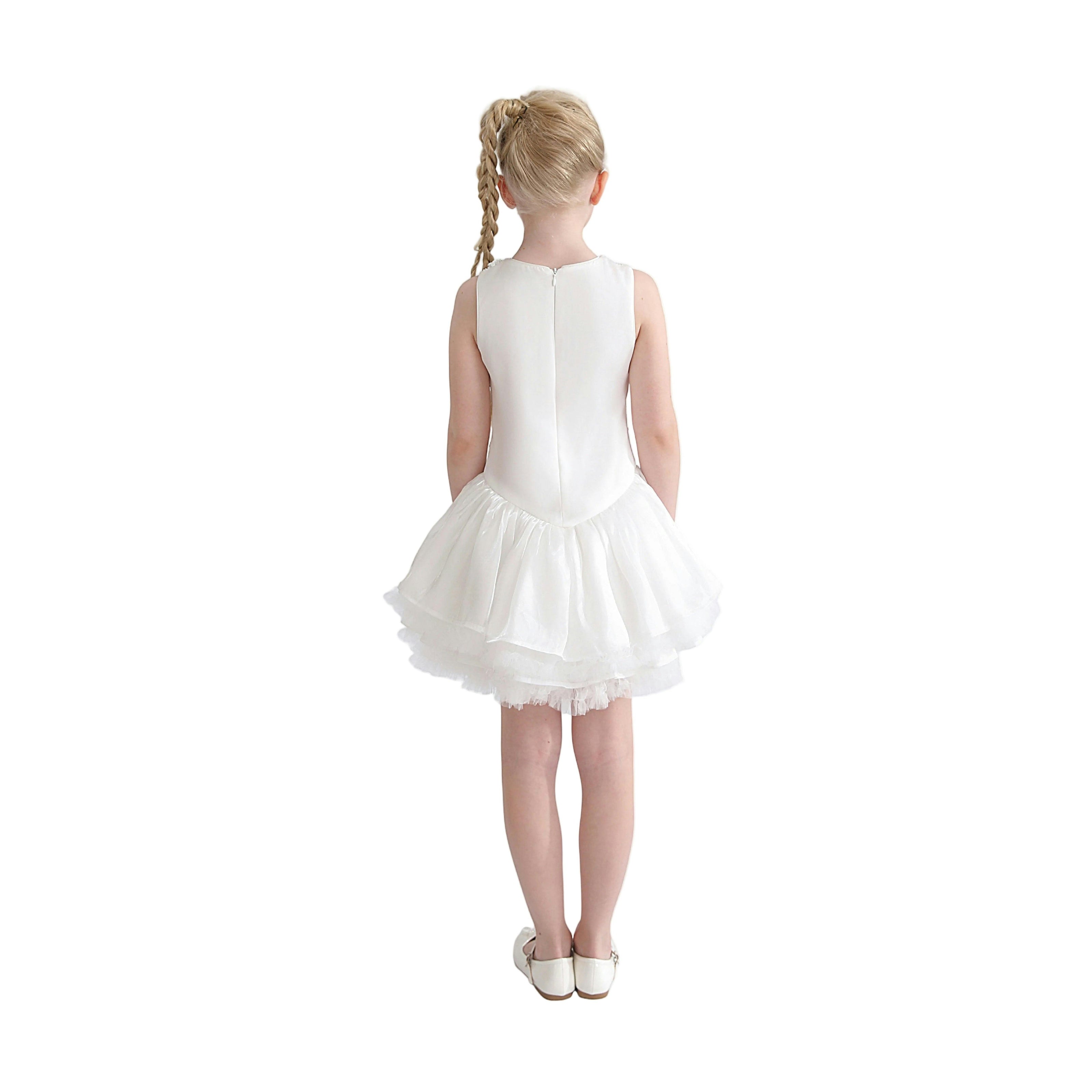 White Arabella Floral Tulle Dress