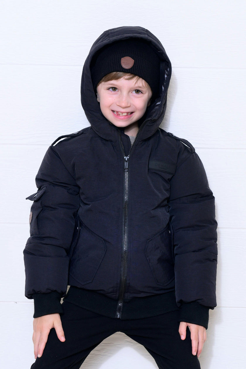 Boys Bomber with pocket details - Black