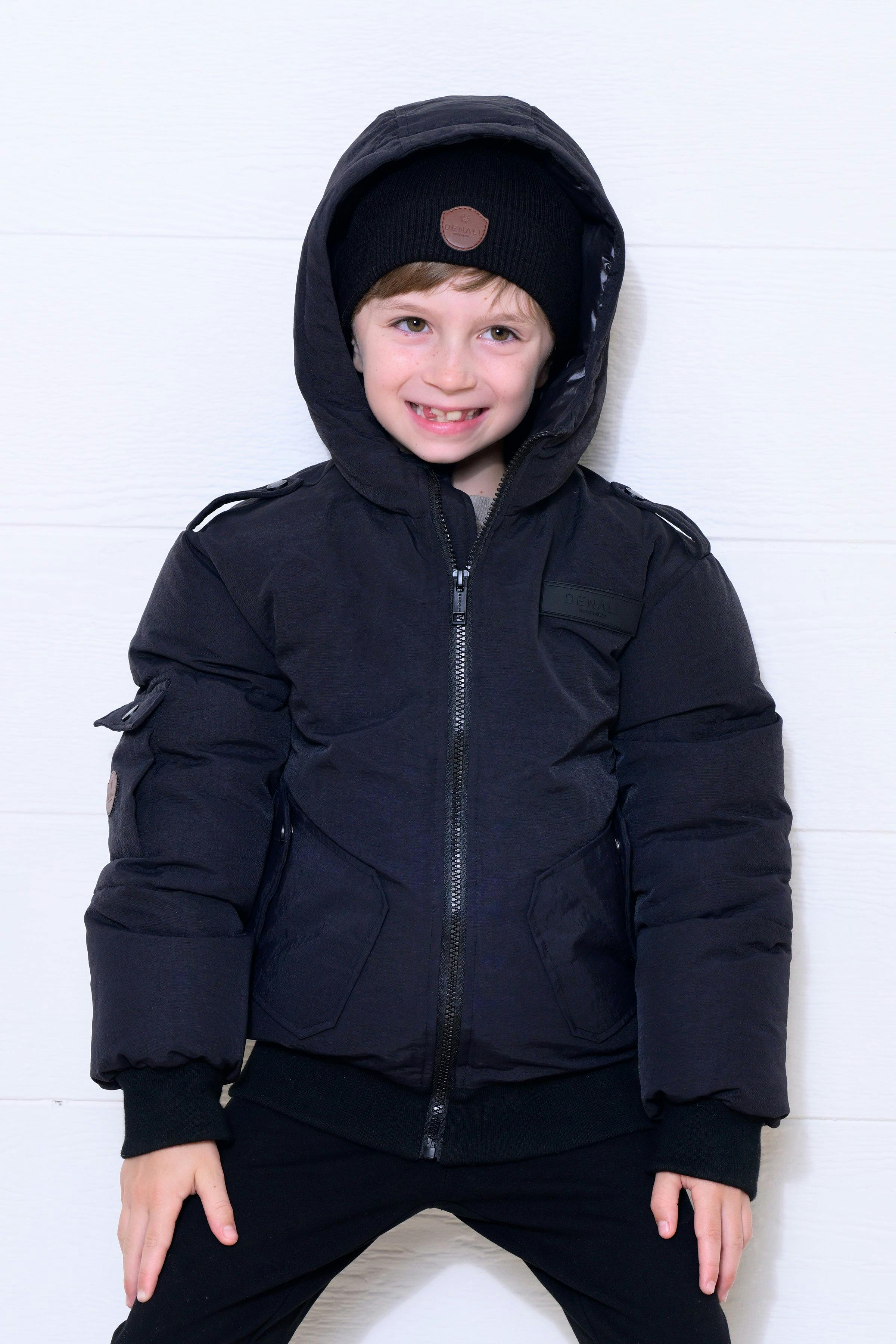 Boys Bomber with pocket details - Black