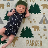 Monogrammed Happy Camper Baby Throw