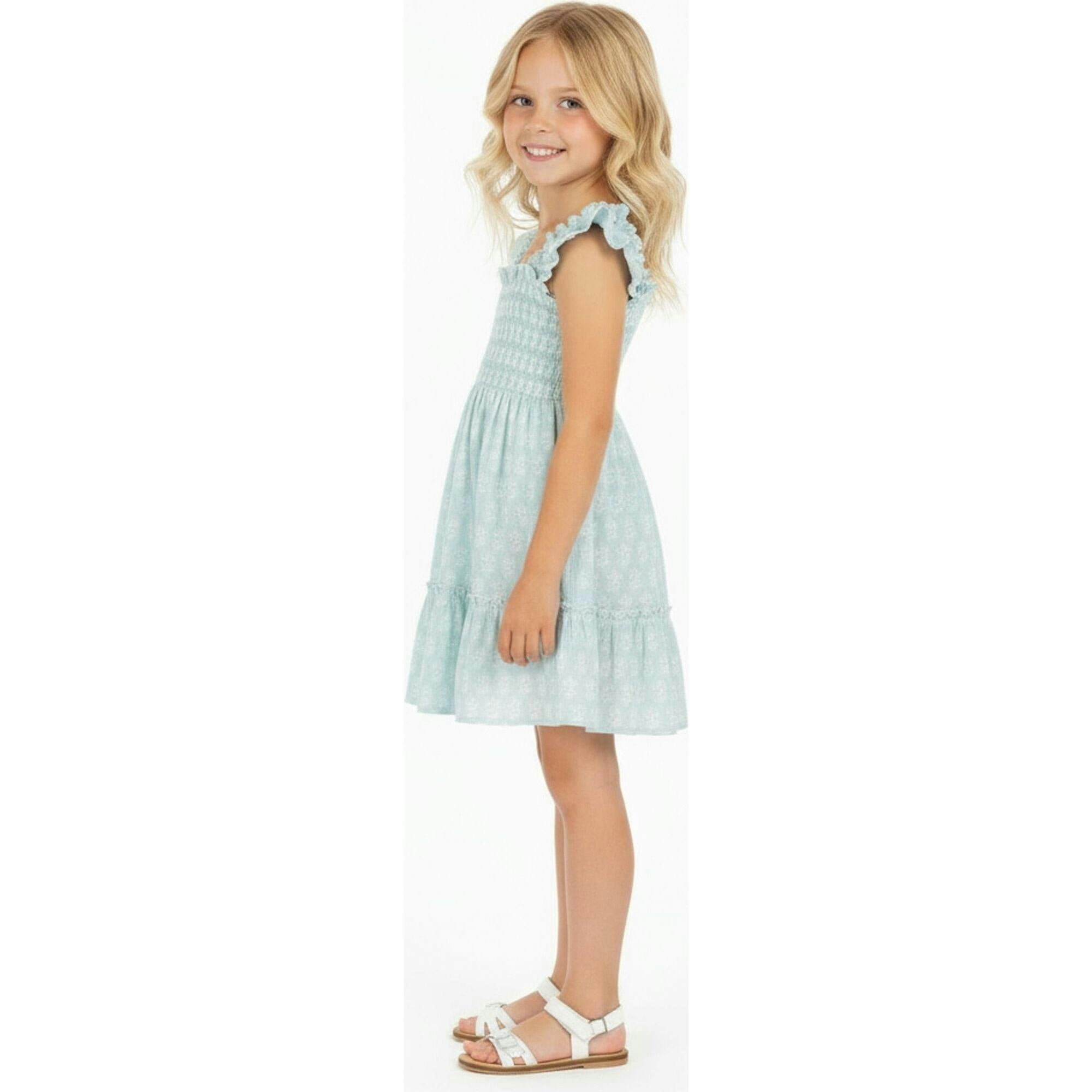 Mini Paloma Girl's Dress Seafoam Booty, Green