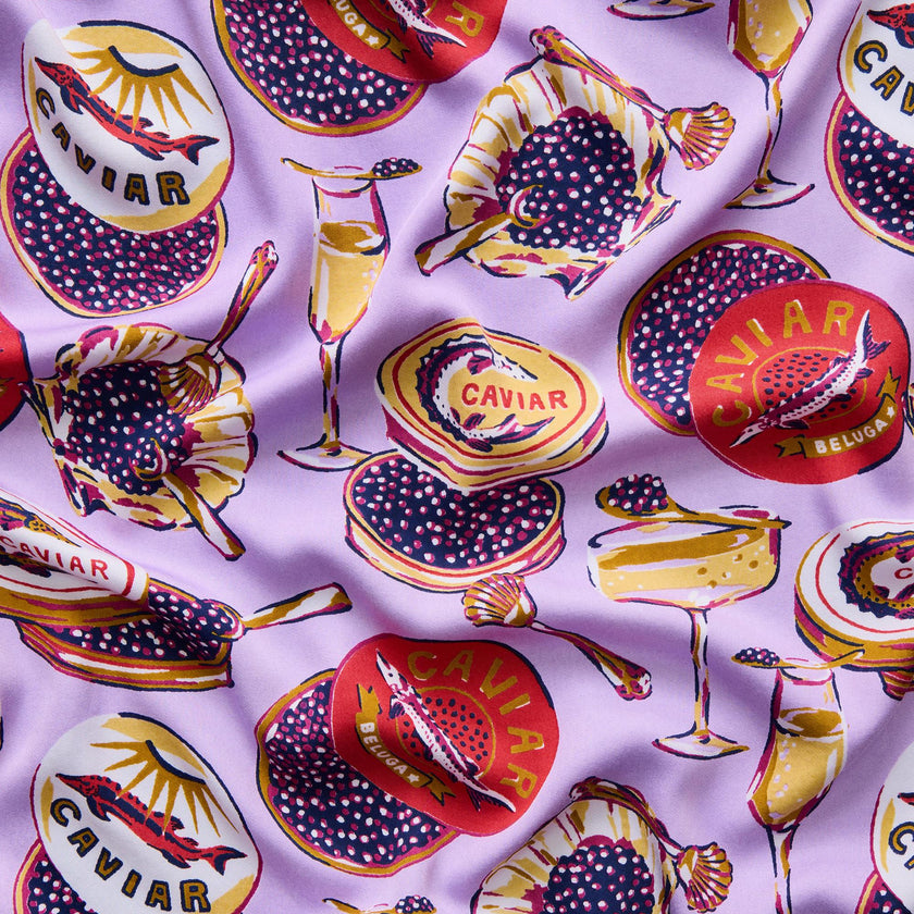 Champagne & Caviar - Eco Satin Robe - Lavender Spritz