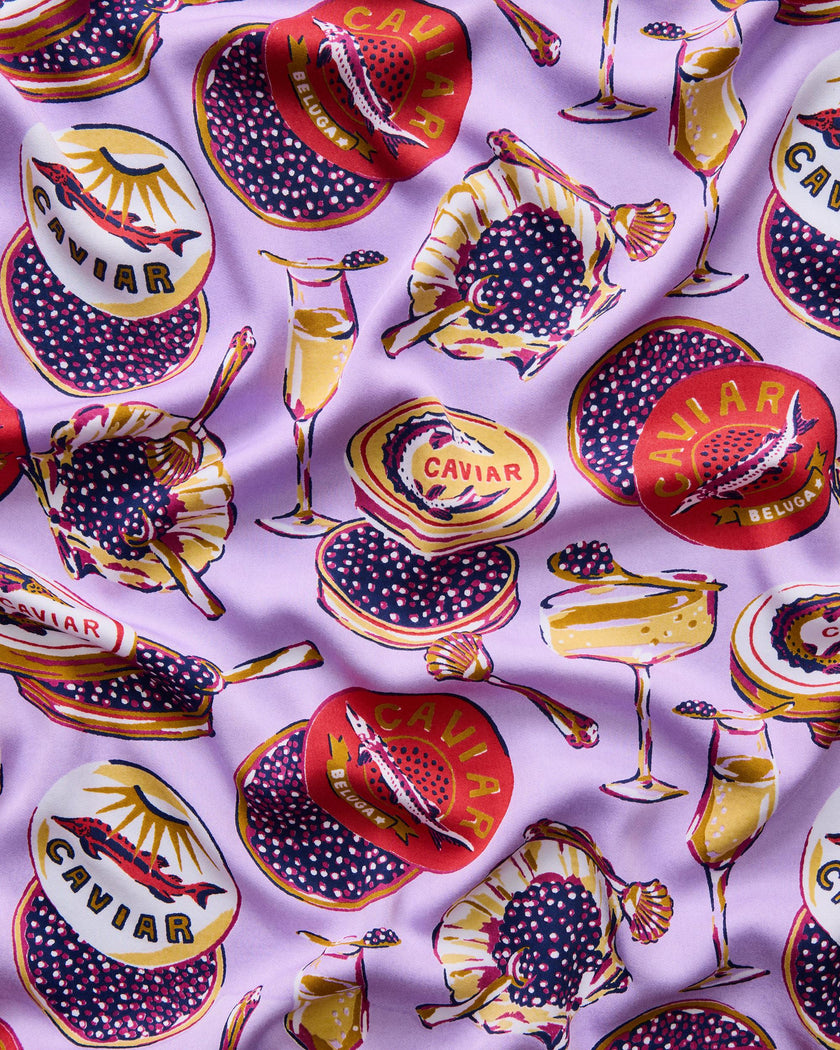 Champagne & Caviar - Eco Satin Robe - Lavender Spritz