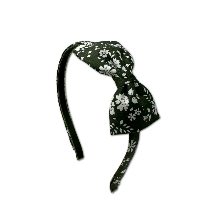 Liberty of London Bow Headband, Olive Floral