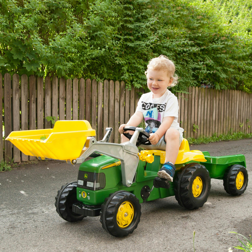 John Deere Kid Tractor w/Trailer