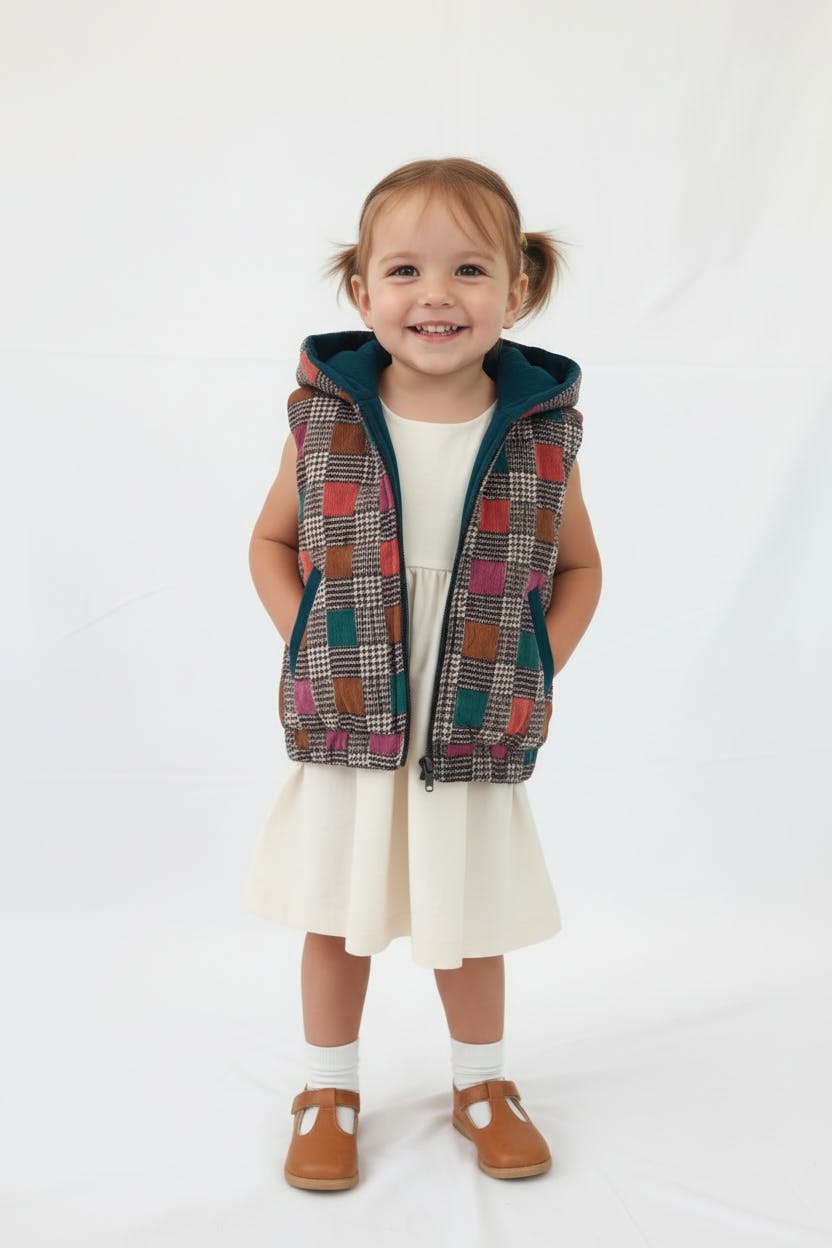 Mosaic Reversible Corduroy Jacket Teal