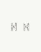 Monogram Studs in Silver