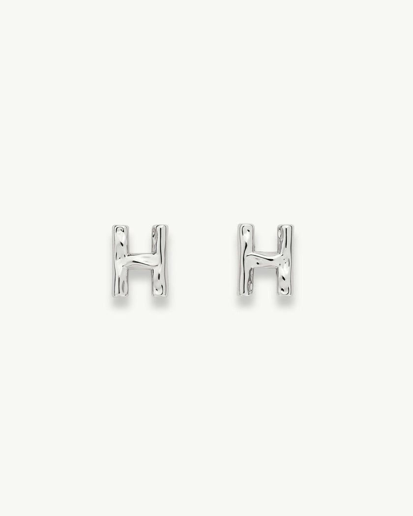 Monogram Studs in Silver