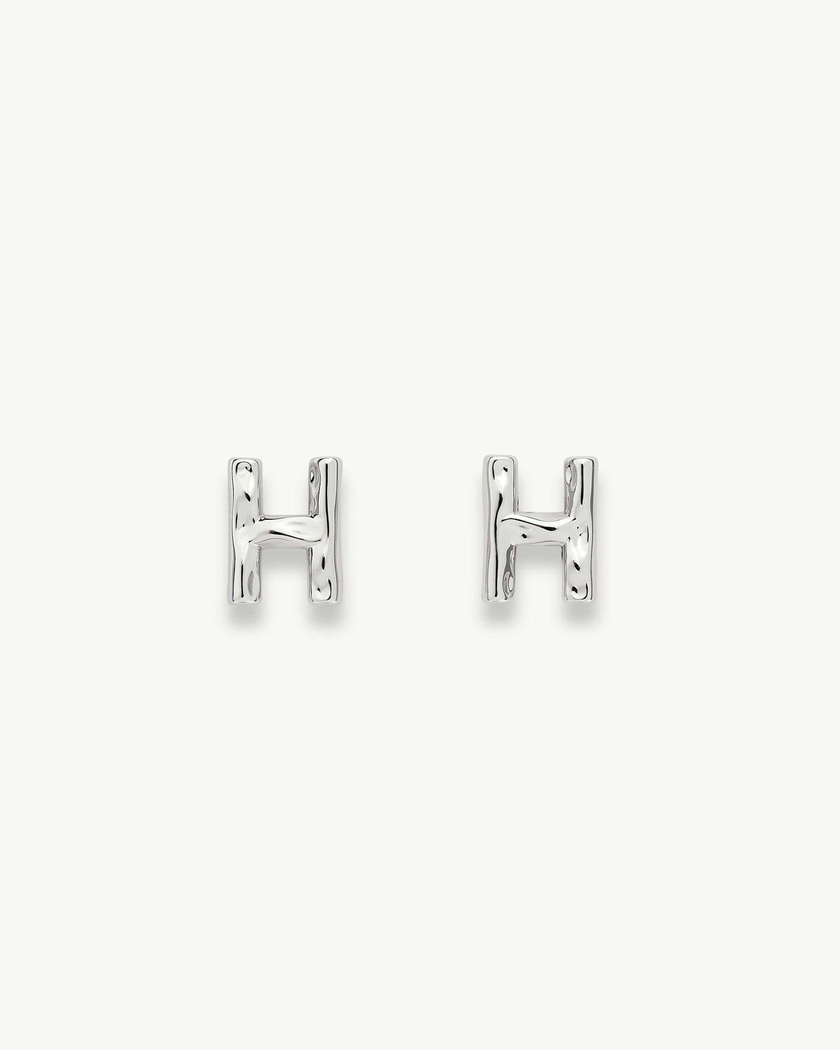 Monogram Studs in Silver