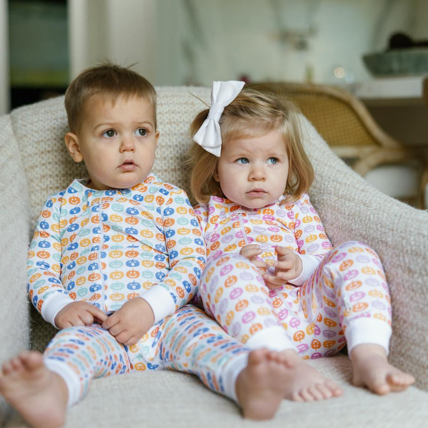 Parker Boys' Zipper Pajama - Preppy Pumpkins Cool