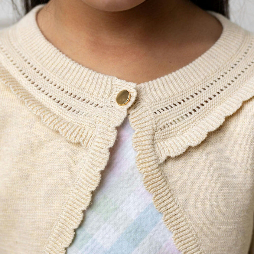 Organic Cropped Special Detail Sweater Cardigan