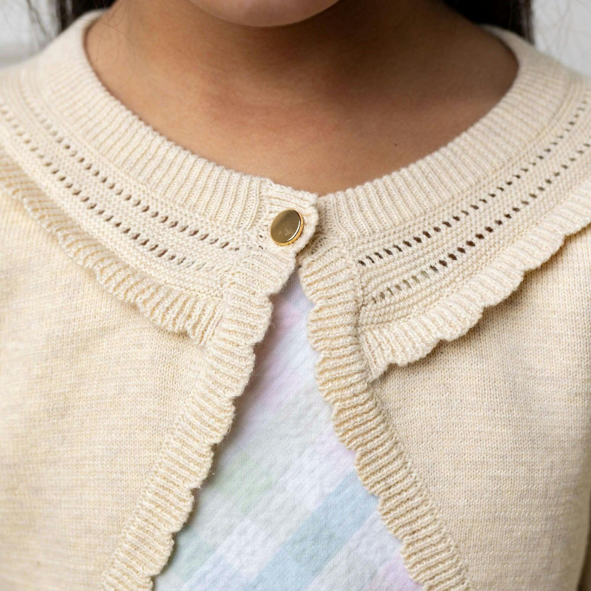 Organic Cropped Special Detail Sweater Cardigan