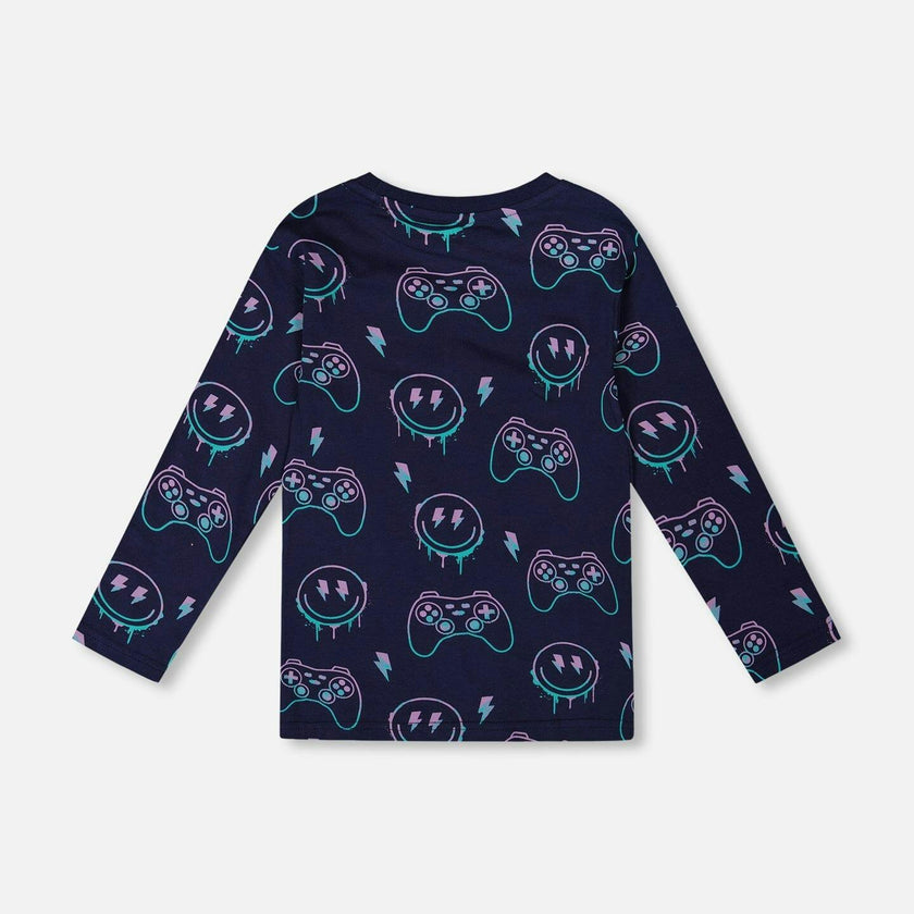 Long Sleeve Organic Cotton Allover Print Tee