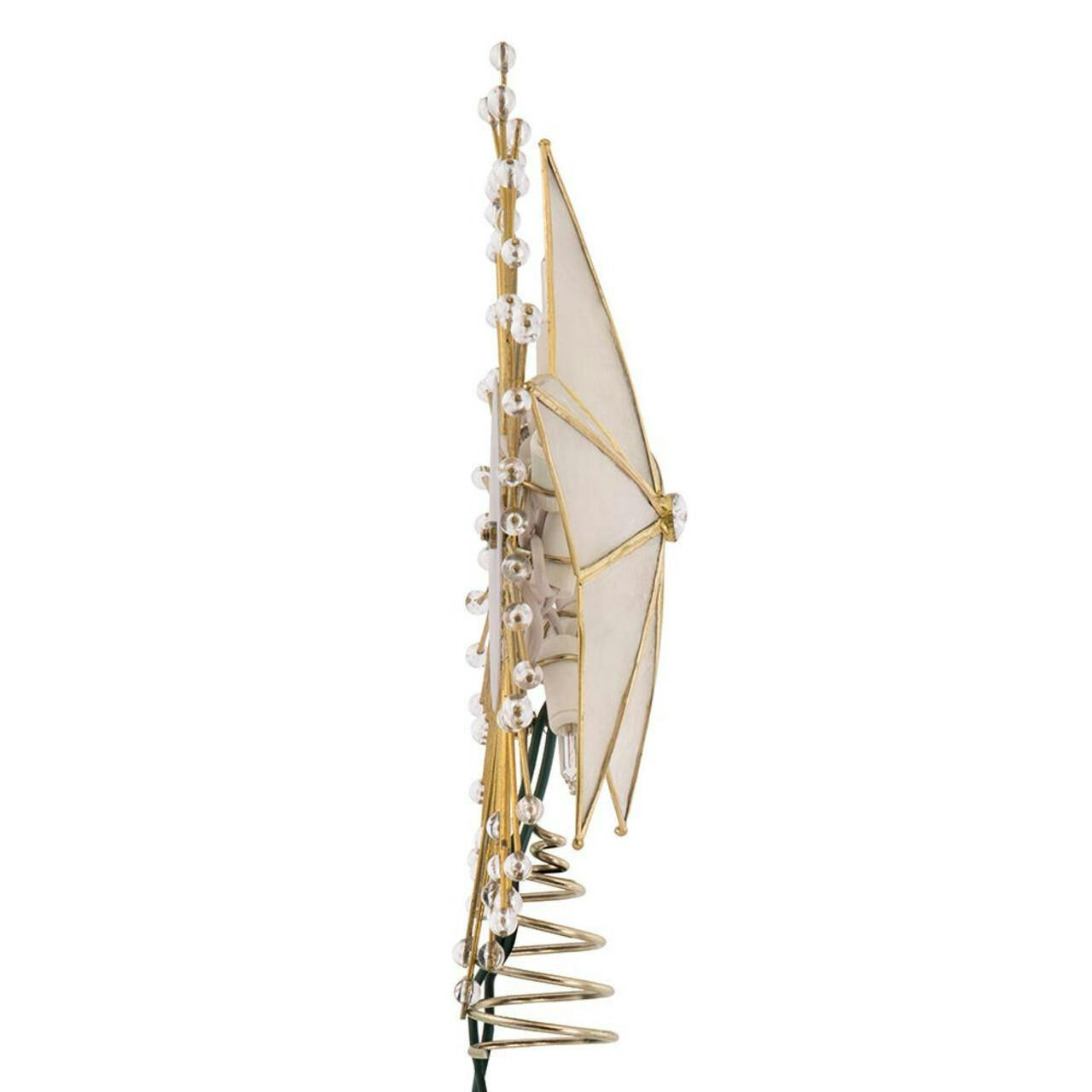 Kurt Adler 10-Inch 5-Point Capiz Star Treetop with Rays and Beads