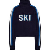 Women's Retro Ski Knit Cropped Turtleneck Sweater