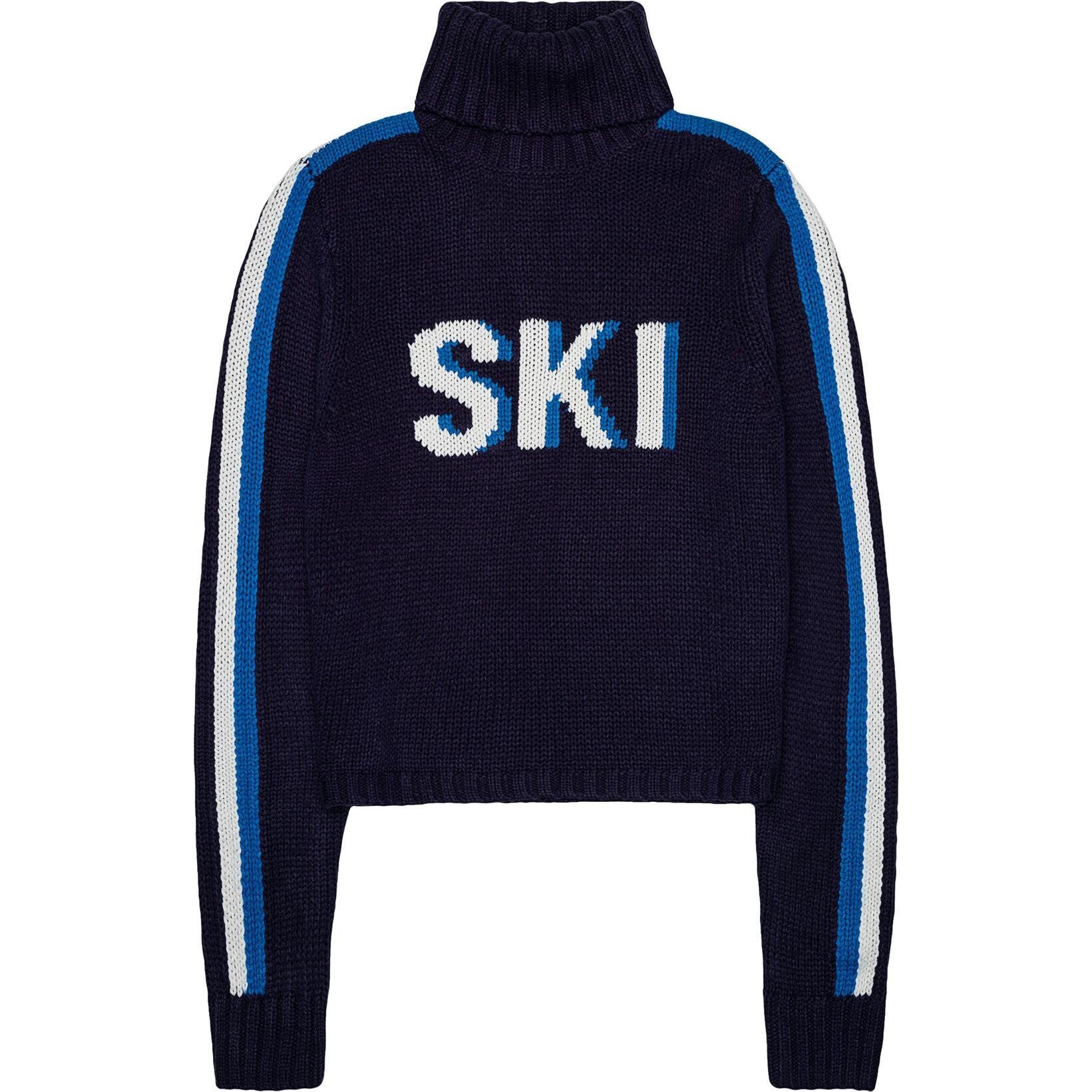 Women's Retro Ski Knit Cropped Turtleneck Sweater