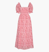 The Scarlett Nap Dress - Pink Palm Ikat