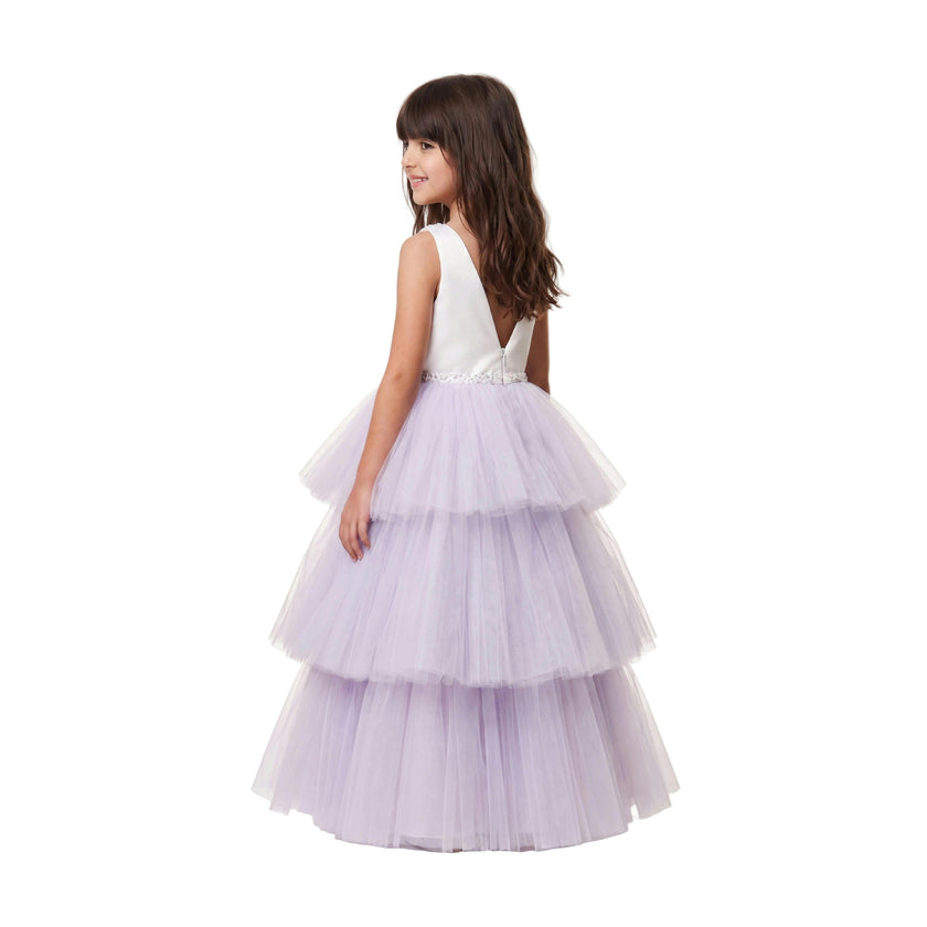 Lavender Matilda Embellished Tulle Occasion Gown