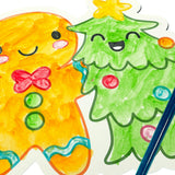 Playful Painters Easy Watercolor Painting Kit - Merry & Bright - 12 Cards 12 Palettes 1 Paintbrush