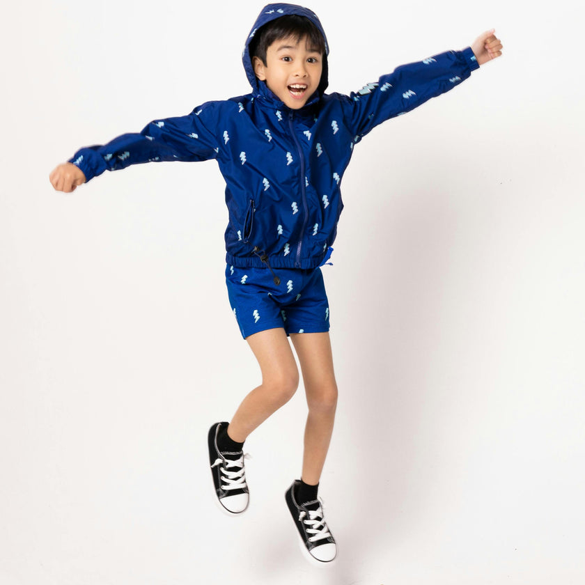 Max Reversible Rain Jacket Windbreaker, Blue Lightning