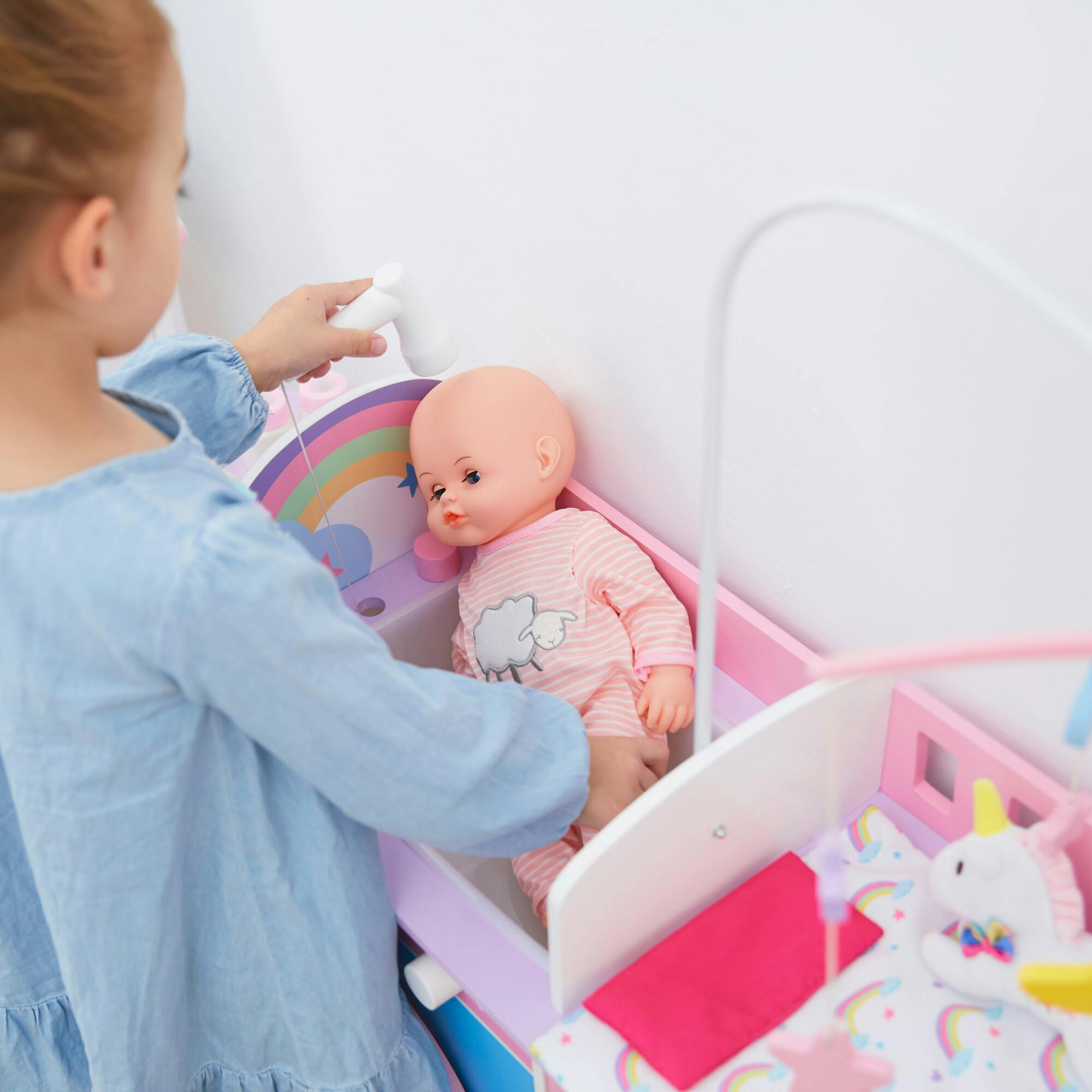 Olivia's Little World Wooden Baby Doll 6-in-1 Changing Station