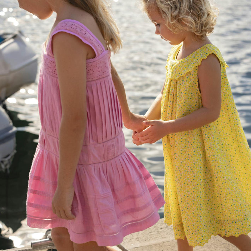 girls blush drop waist dress