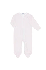 Pink Classic Stripes Zipper Footie