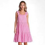 Women's Hepburn Gingham Pink Nightie