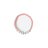 LIL SIS Pink Bead & White Letters Bracelet