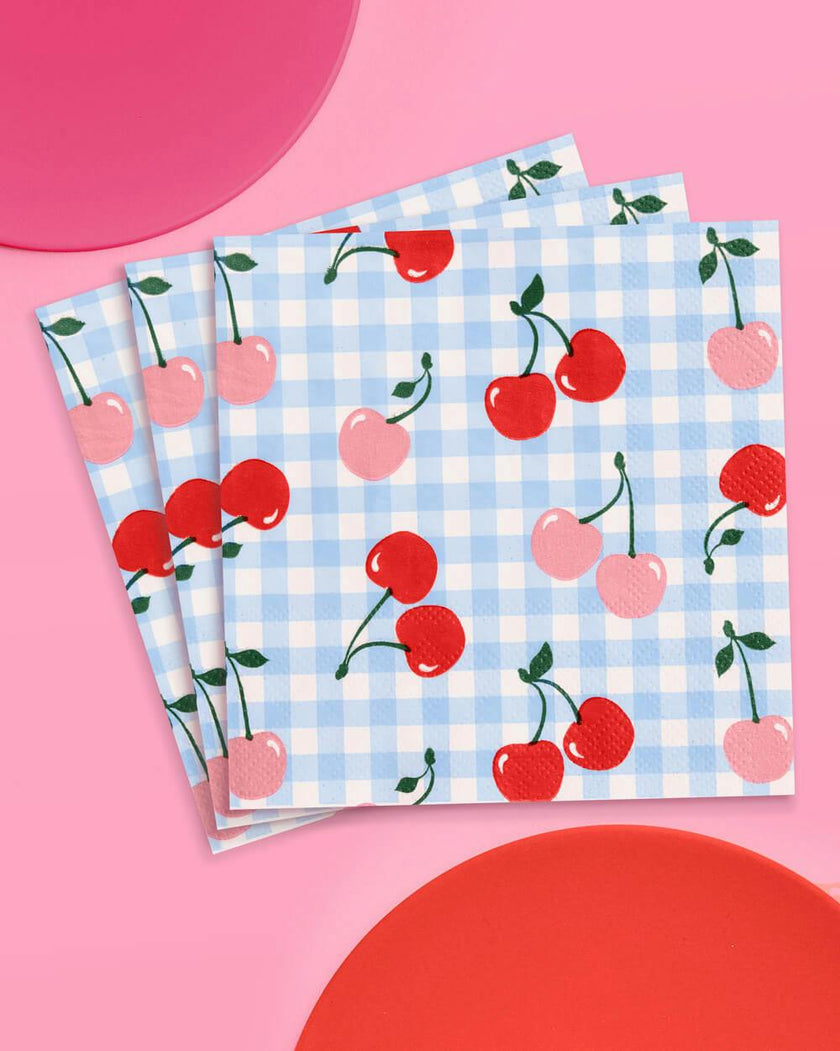 Cherry Napkins - 25 paper napkins